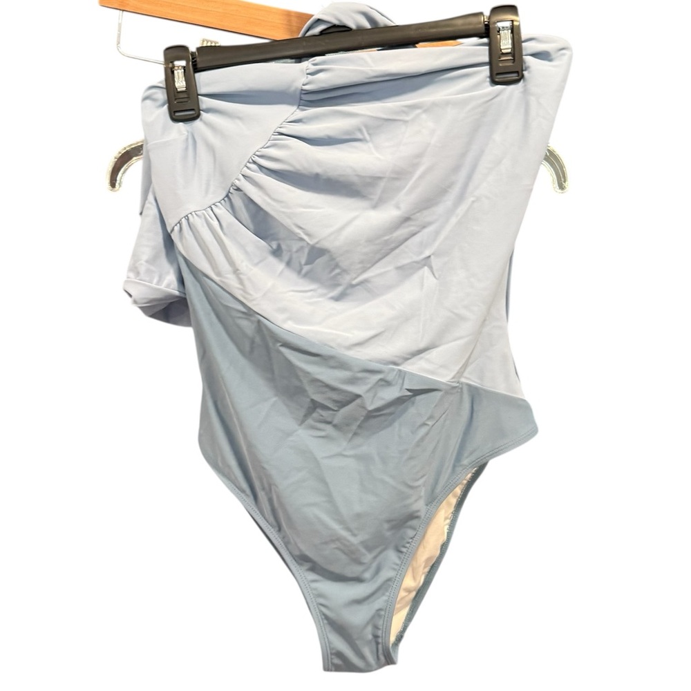 Cupshe Asymmetrical Shirred Tummy Control One Piece Swimsuit, size Large NWT